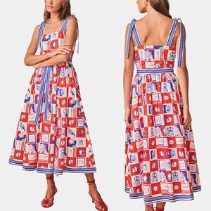 Hunter Bell Quincy Dress Sea Tiles Maxi – Size 2 NWT